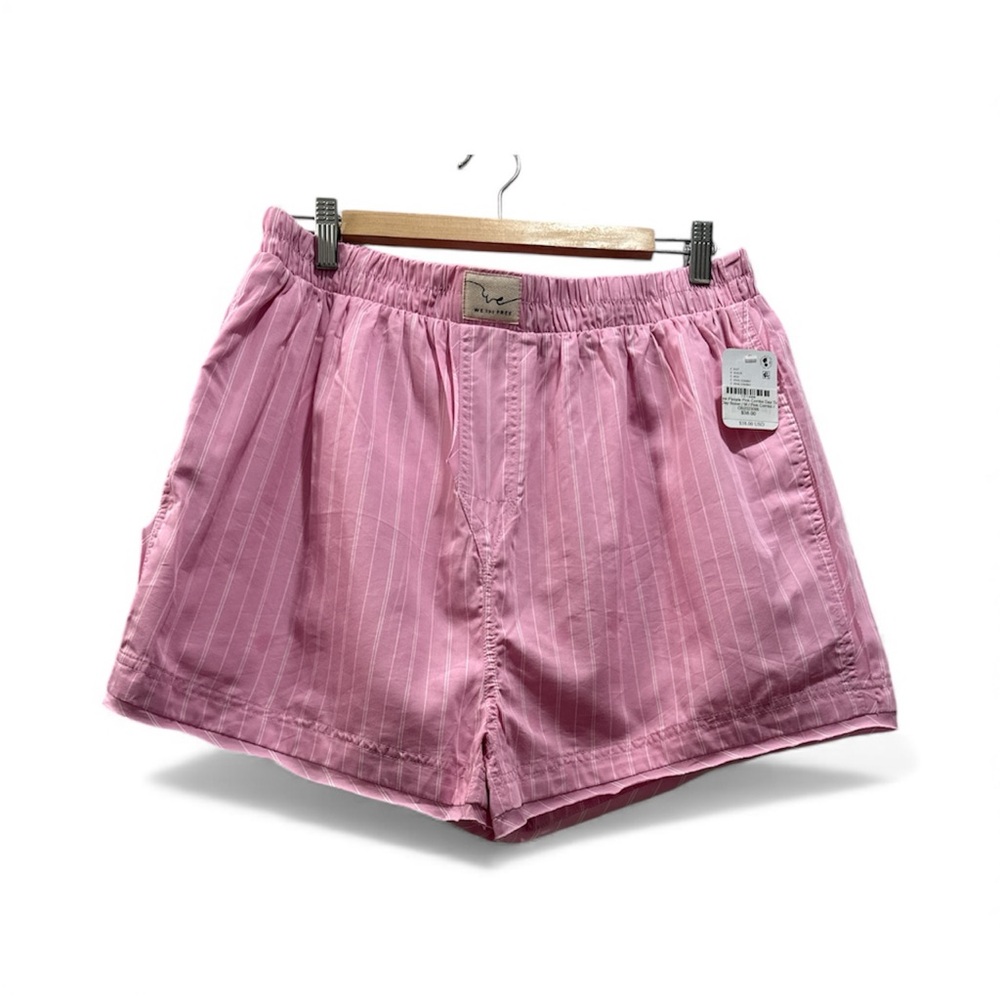 NWT Free People Light Pink Striped Day to Day Boxer Shorts - Picture 2 of 3